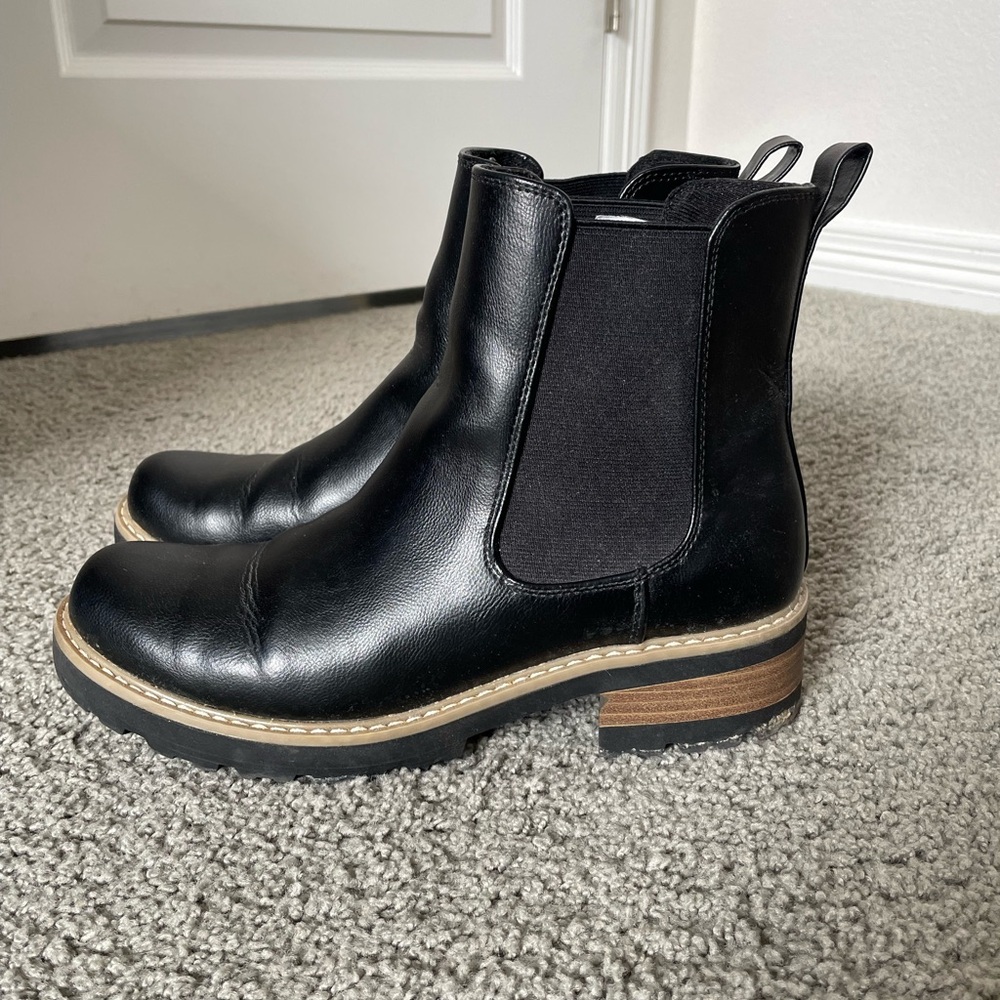 Black Leather Ankle Boots